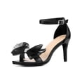 thumbnail image 4 of BLISSFUL STEP Rhines Ankle Strap Mesh Bow Stiletto Heel Sandals for Women, 4 of 6
