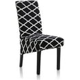 thumbnail image 1 of Stretch Dining Chair Slipcovers, Removable Washable Soft Spandex Geometric Print Large Dining Room Chair Covers for Kitchen Hotel Table Banquet (2 Per Set, Black), 1 of 7