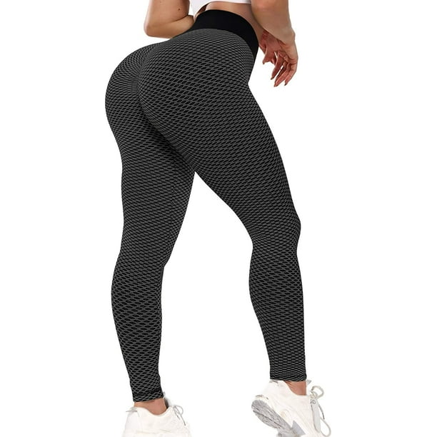 Leggings for Women Textured Scrunch Butt Lift Yoga Pants Slimming Workout  High Waisted Anti Cellulite Tights - Walmart.com