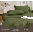 thumbnail image 3 of 100% Pima Cotton Olympic-Queen Size 4-PCs Sheet Set (Solid, Moss) Fits 23-26â€ Deep Pocket, 600 Series Sateen Weave, 3 of 5