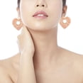 thumbnail image 2 of Pendientes colgantes con forma de corazón de estilo bohemio Yuyangstore con borla Rosa, 2 of 4