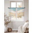 thumbnail image 3 of Abstract Blue Sheer Curtains for Living Room Bedroom, Light-filtering Sheer Curtain, Beige Ombre Beach Ocean Wave Watercolor LigRod Pocket Voile Window Treatment Drapes, 52’’Wx54’’L, 2 Panels Set, 3 of 7