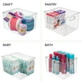 thumbnail image 5 of mDesign Large Plastic Garage Storage Organizer Bin with Handles, 2 Pack, Clear, 5 of 7