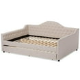 thumbnail image 4 of Allora Fabric Tufted Curved Headboard Full Daybed with Trundle in Light Beige, 4 of 10