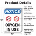 thumbnail image 2 of (2 Pack) Oxygen In Use OSHA Notice Sign 12 Inch X 18 Inch Indoor / Outdoor Rust-Free Aluminum Metal Signs for Workplace, Workshop, and Construction Site, Made in the USA, 2 of 8