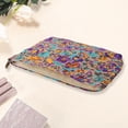 thumbnail image 2 of 1 Pc Bolsa de Maquillaje Impresa Portátil para Mujeres para Viajes, Vacaciones, Camping, Lona Púrpura, 2 of 3
