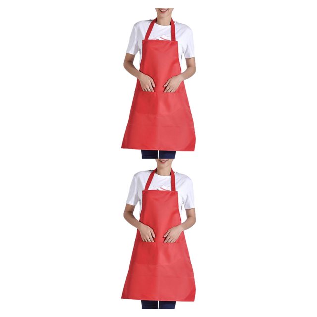 Destyer Lot de 12/lot Tablier Adulte Demi-Longueur Réglable Facile à Ajuster pour Tout Amateur de Cuisine Élégant Rouge 2Ensemble