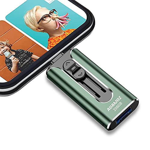 Sky Blue Photo Stick External Storage Thumb Drive for iPhone iPad Android Computer 4 in 1 USB Memory Stick USB Flash Drive for iPhone 256GB