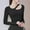 Black, variant on Xysaqa Crop Tops for Women Halter Long Sleeve Yoga Tops with Built In Bra Stretch Fitted Cropped Athletic T Shirts (Fake Two Piece) White 12 Clearance