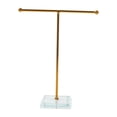 thumbnail image 2 of Jewelry Organizer Jewelry Display Rack Metal Stable Base Jewelry Holder Necklace T Shape Gold, 2 of 8