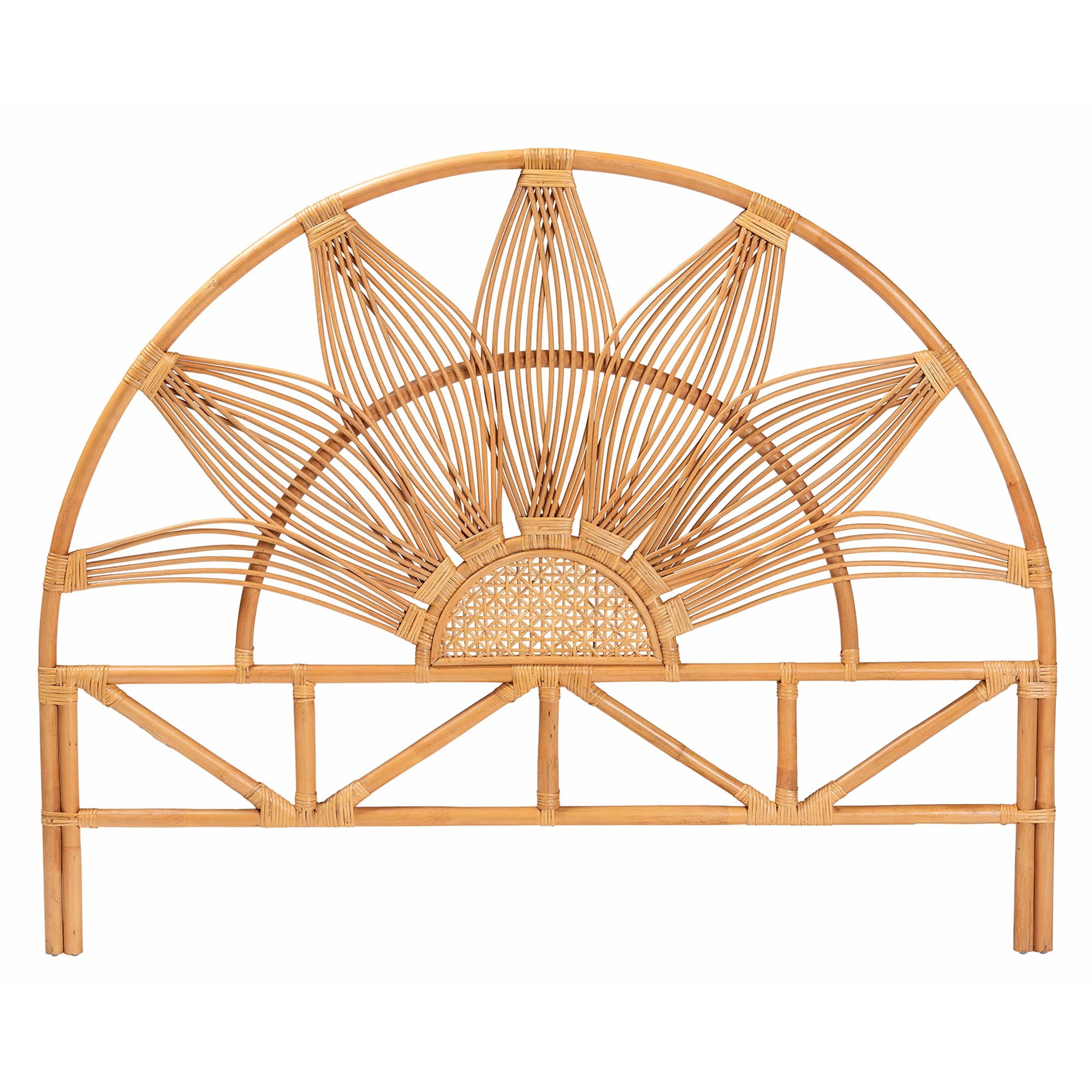 bali & pari Jasmine Boho Standalone headboard, Queen, Light honey