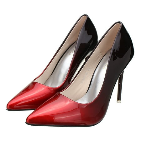 - Office Lady Leather Pointed Toe Party Pumps Slim High Heel Stilettos Shoes
