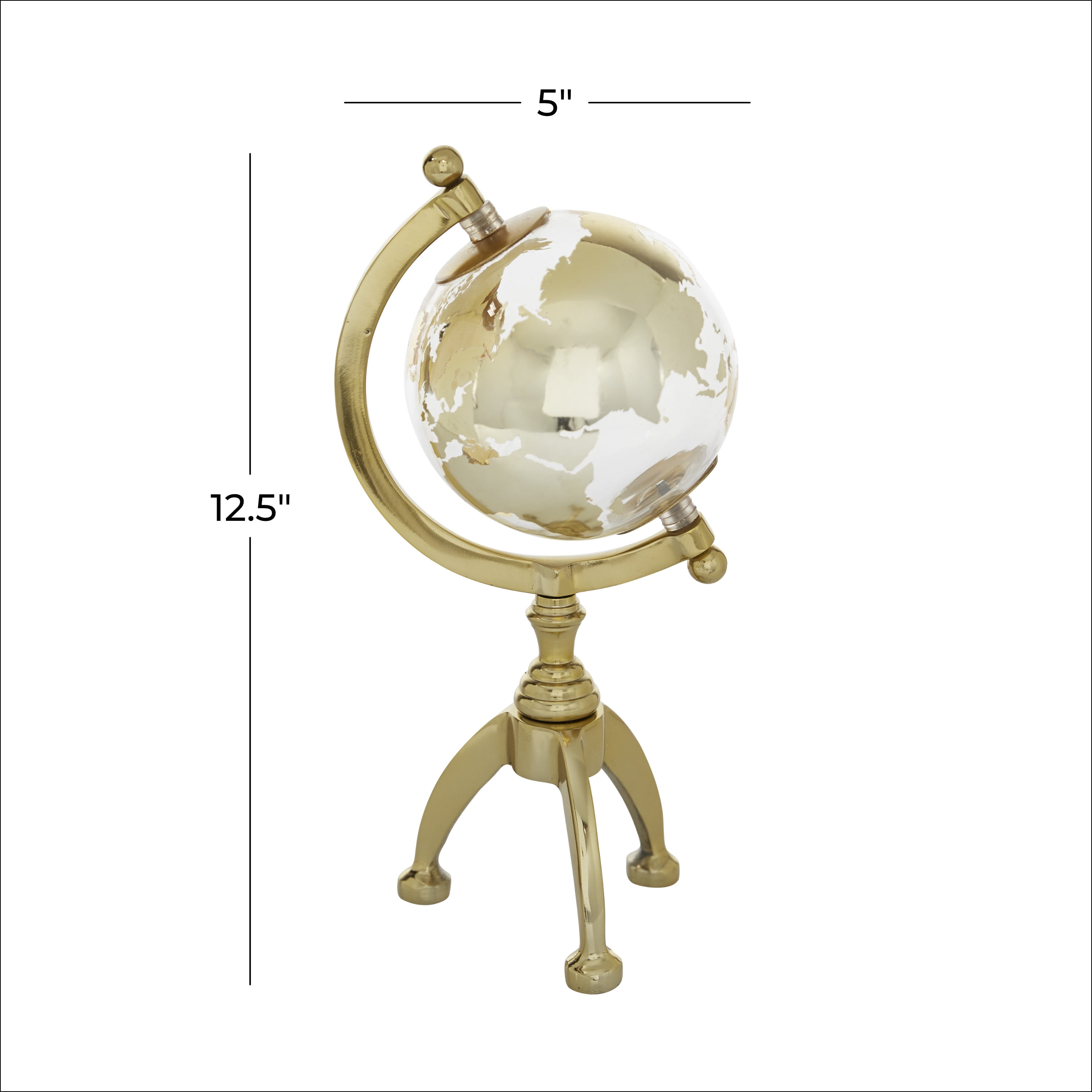 DecMode 5" Gold Globe with Tripod Base