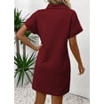 thumbnail image 3 of Vestido Acelit Primavera-Verano con cuello de solapa para mujer, rojo XL, 3 of 4