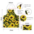 thumbnail image 7 of Black Green Stem Sunflower Pattern Apron-Garden Aprons for Women with Pockets-Cotton Linen Waterproof Kitchen Cooking Gardening Aprons Adjustable for Kitchen,Cooking,BBQ and Salon 33x27 Inch, 7 of 7