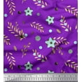 thumbnail image 1 of Soimoi Purple Cotton Cambric Fabric Berry Seeds Leaves Print Fabric by the Yard 56 Inch Wide, 1 of 3