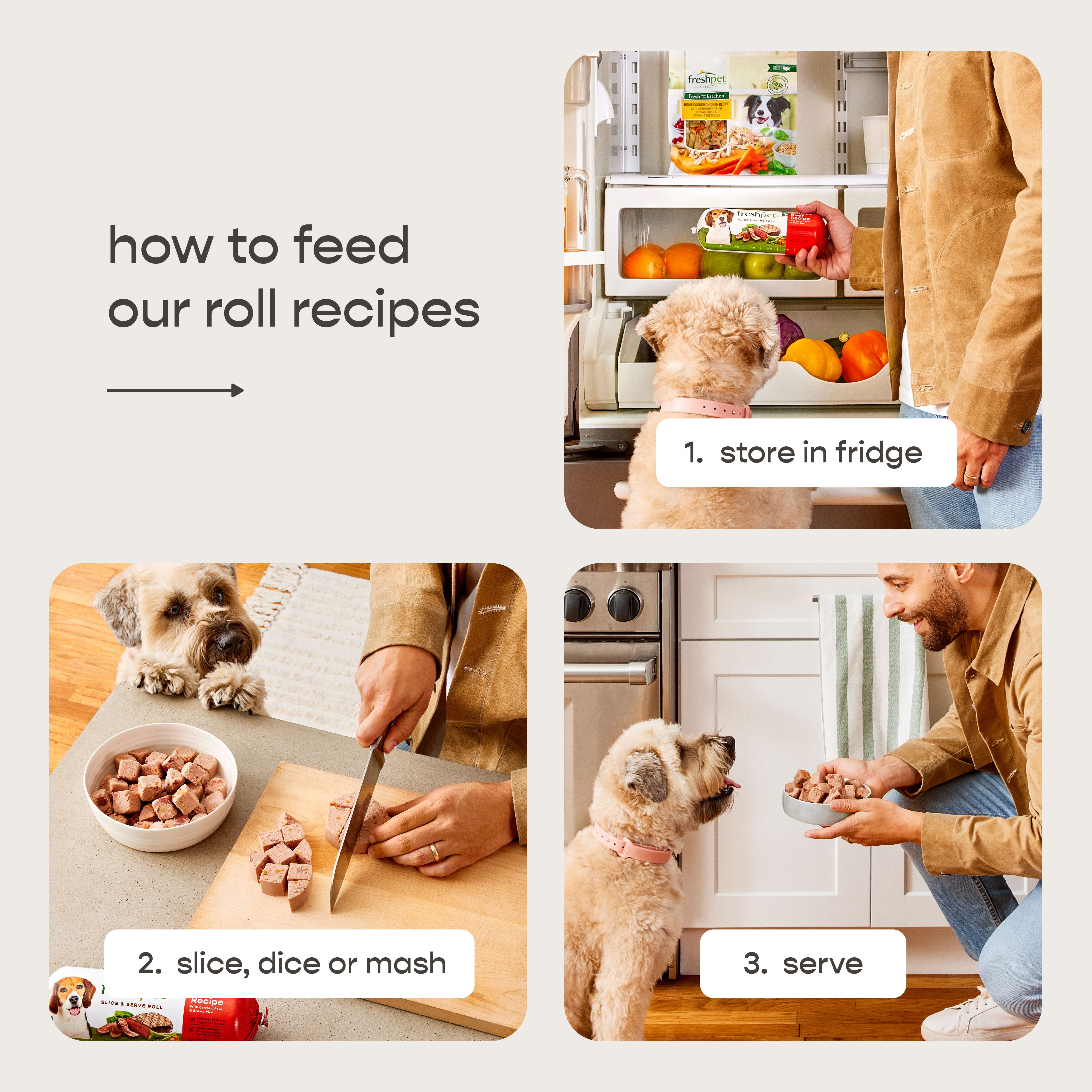 Freshpet Fresh Dog Food, Grain Free Chicken Recipe, Slice & Serve Roll, 5 lb.