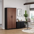thumbnail image 3 of MIIIKO 72'' Wardrobe Closet with Hanging Rod, Metal Storage Locker with Lockable Door, Freestanding Clothing Coat Armoires for Office, Home, Employee,Gym, 3 of 7