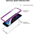 thumbnail image 3 of for iPhone SE 2020 Case, iPhone 7/8 Clear Case with Screen Protector Hard PC & Soft Silicone TPU Full Body Protection Heavy-Duty Shockproof Durable Case for iPhone SE 2020 4.7 inch,Purple, 3 of 7
