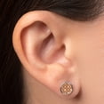 thumbnail image 2 of Aretes de oro 14k GIALLO Broquel Sello de Arlequin Oro amarillo mate y oro blanco brillante, 2 of 4