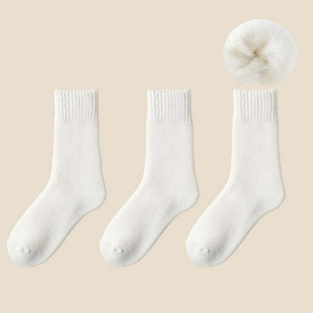 

3 Pairs Of Winter Thermal Socks Plush Socks For Children Winter Thick And Warm Wool Socks For Women Medium Length Floor Socks