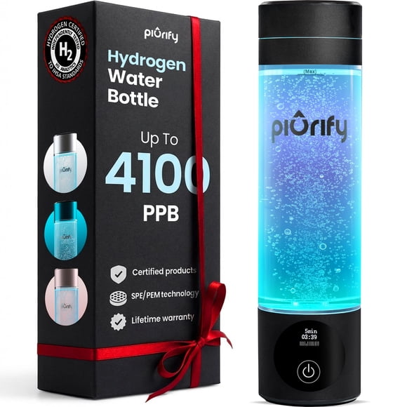 Generador de Botella de Agua con Hidrógeno PIURIFY 300 mL Negro