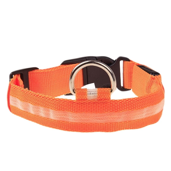 Glow in The Dark Dog Collar Reflective Nylon Pet Necklace with LED Light for Night Visibility
