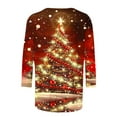 thumbnail image 5 of gakvbuo Christmas Sweatshirt For Women Funny Christmas 3/4 Sleeve Work Business Blouse Tunic Tops Crewneck Sports TShirts Pullover Sweatshirt For Women Gifts for Christmas, 5 of 5