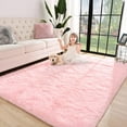 thumbnail image 6 of Homore Cute Fluffy Carpet Soft Washable Area Rugs for Bedroom/ Living Room Decoration, 6' x 9' , Pink, 6 of 7