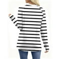 thumbnail image 5 of LIaqionyy Womens Striped Shirt Long Sleeve Crewneck Fall Outfits Casual Loose T Shirts Tunic Tops Fashion Clothes, 5 of 7