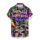 thumbnail image 2 of TaTaai ashion Men's Mardi Gras Turndown Collar Shirt, Printed Short-Sleeve Casual Button Top, Soft Fabric for Summer Casual Daily Outdoor Occasions Gift, 2 of 5