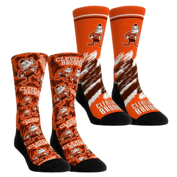 Unisex Rock Em Socks Cleveland Browns Throwback Two-Pack Crew Socks Set