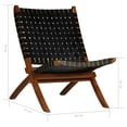 thumbnail image 2 of vidaXL Folding Relaxing Chair Accent Furniture for Living Room Real Leather, 2 of 4