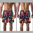 thumbnail image 3 of luoweisi Men's Beach Shorts Quick Dry Swim Trunks with Mesh Lining Musical Instrument L, 3 of 5