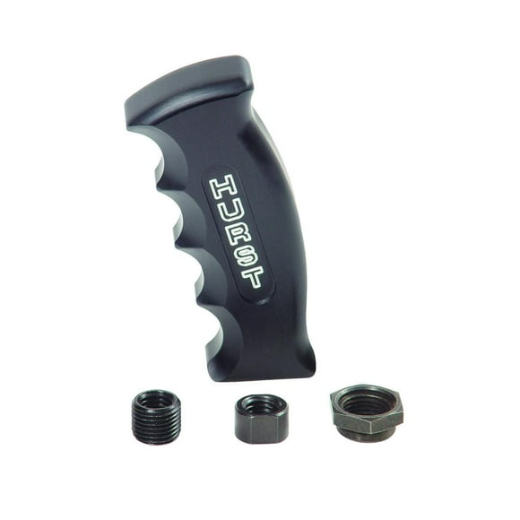 Hurst Manual Trans Shifter Knob 1536010 Threaded; Metric 16mm x 1.50 12mm x 1.75; T-Handle; Black; Aluminum