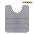 thumbnail image 3 of Tripumer Memory Foam U-Shaped Toilet Rug Contour Bathroom Rug 20 x 24 inch Bathroom Commode Contour Rug Super Water Absorption Non-Slip Thick Machine Wash and Easier to Dry Gray, 3 of 9