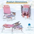 thumbnail image 3 of Gymax Lot de 2 Chaises de Plage Pliantes Type Sac à Dos, Chaises Inclinables d'Extérieur à 5 Positions avec Oreiller, 3 of 9