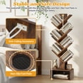 thumbnail image 5 of NiamVelo 7 Tier Tree Bookshelf, Floor Standing Bookcase with Storage Cabinet, Tall Narrow Bookshelves Organizer for Bedroom/Living Room/Home Office/Corner, Rustic Brown, 5 of 8