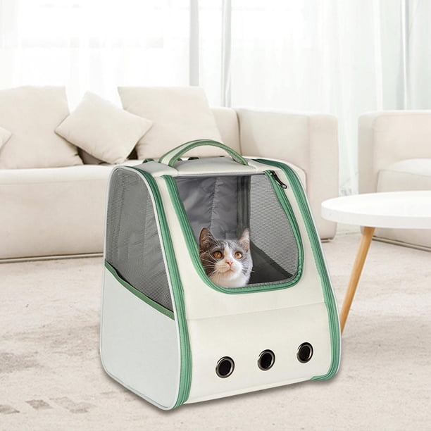 Mochila Portátil para Mascotas Colco Bolsa de Viaje Transpirable Jaula Plegable Verde