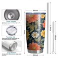 thumbnail image 6 of 20 Oz Pioneer Flower Coffee Tumbler Double Wall Insulated Stainless Steel Water Bottle | Metal Reusable Thermoses Flask with Cup Cap | Leak & Sweat Proof with Anti-Dust Lid, 6 of 7