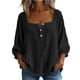 thumbnail image 2 of Neewe Womens 3/4 Length Sleeve T Shirts Square Neck Button Tops Business Blouses for Women Fashion 2026, 2 of 8