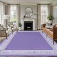 thumbnail image 2 of Area Rug 72×108in, Retro Greece Purple Back Pattern Floor Carpet Living Room Rug, Abstract Geometric Texture Non-Slip Welcome Mat Indoor Rugs for Bedroom Dining Room, 2 of 9