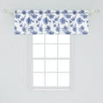 thumbnail image 2 of Ambesonne Floral Valance Pack of 2, Blue Peonies Blossom Art, 54"X18", Violet Blue White, 2 of 4