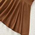 thumbnail image 6 of ZACPNCV Toddler Girls 2 Piece Outfit Solid Ruffle Hem Peplum Top and Biker Shorts Set Brown 7-8 Years, 6 of 7
