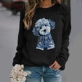 thumbnail image 2 of Danhjin Women's Trendy Sweatshirts Print Loose Fashion Pullover Tops Fall Winter Long Sleeve Crew Neck Graphic Casual Comfy Soft Shirts, 2 of 6