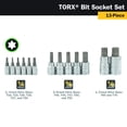 thumbnail image 3 of Juego de enchufes Torx Bit Titan 85532 de 13 piezas con organizador magnético, 3 of 6