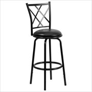 Flash Furniture Crown Back Black Metal Bar Stool with ...