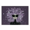 thumbnail image 1 of Fashion Cutting Board, Fashion Woman Portrait Messy Hair with Hearts Falling, Decorative Tempered Glass Cutting and Serving Board, Small Size, Eggplant Black and Lilac, by Ambesonne, 1 of 1