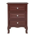 thumbnail image 3 of Hassch Countryside Nightstand with 3 Storage Drawers Bedside End Table for Bedroom, Brown, 3 of 10