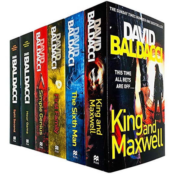 Pre-Owned King and Maxwell Series Collection 6 Books Set By David Baldacci (Hour Game,Simple Genius,Split Second,King and Maxwell,The Sixth Man,First Family)